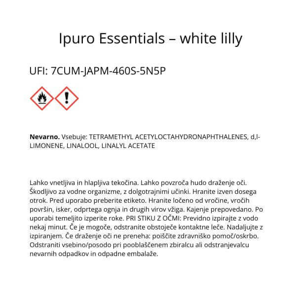 Dišava za prostor ipuro Essentials White Lilly, 200 ml - slika 2