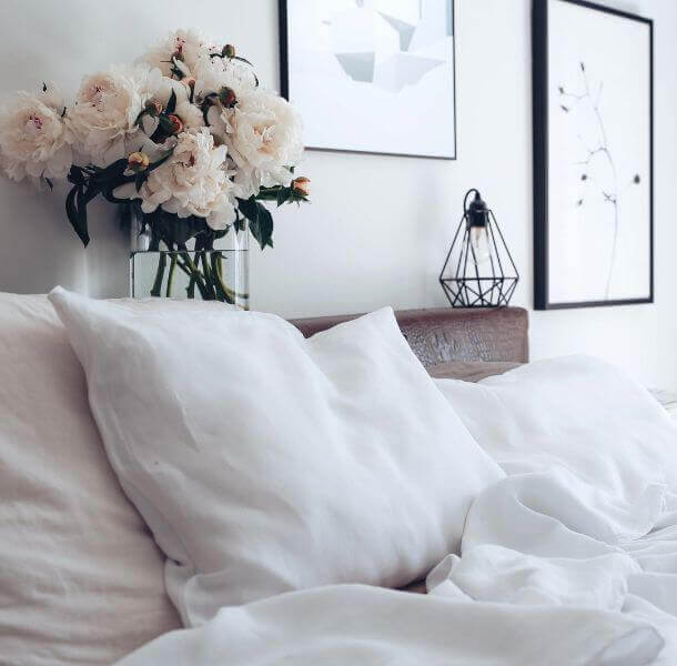 Lanena posteljnina - bela (različne dimenzije) bela prevleka za vzglavnik iz lanu ooh noo