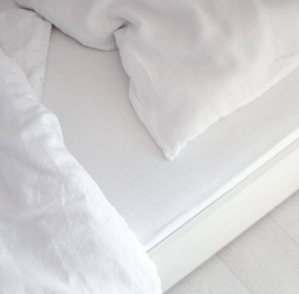 Lanena posteljnina - bela (različne dimenzije) lanena posteljnina bela ooh noo