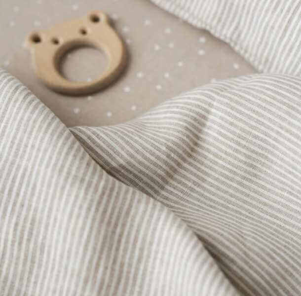 Otroska posteljnina iz lana crte, prevleka za vzglavnik