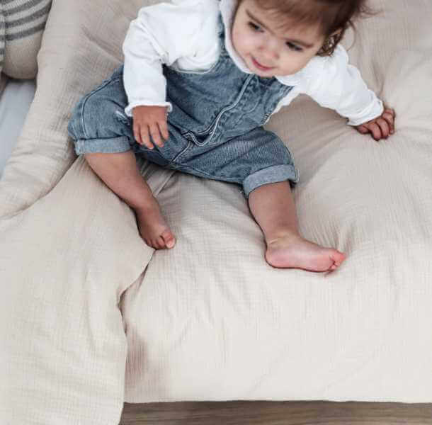 Bombažna otroška posteljnina muslin - sahara (različne dimenzije) Otroška posteljnina iz muslin bombaza sahara