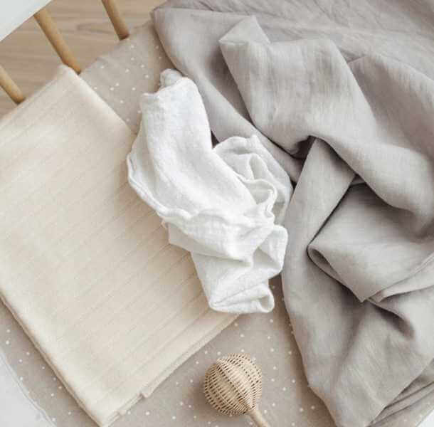 Otroska posteljnina iz lana svetlo siva