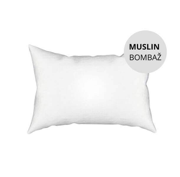 Bombažna prevleka za vzglavnik muslin – bela (različne dimenzije)