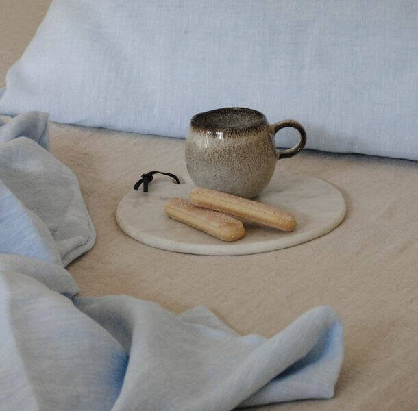 Lanena posteljnina modra (različne dimenzije) - slika 7