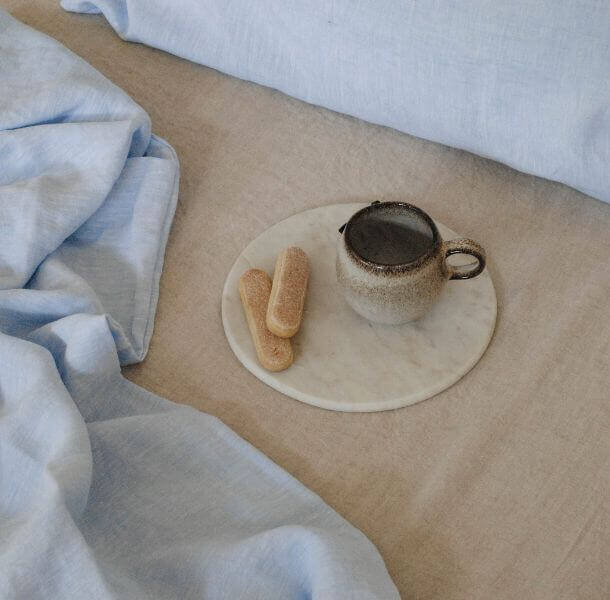 Lanena posteljnina modra (različne dimenzije) - slika 5