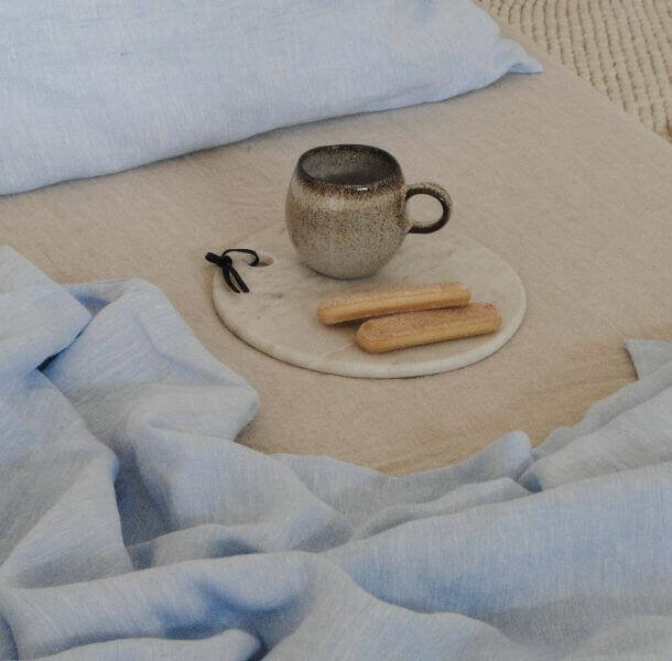 Lanena posteljnina modra (različne dimenzije) - slika 4