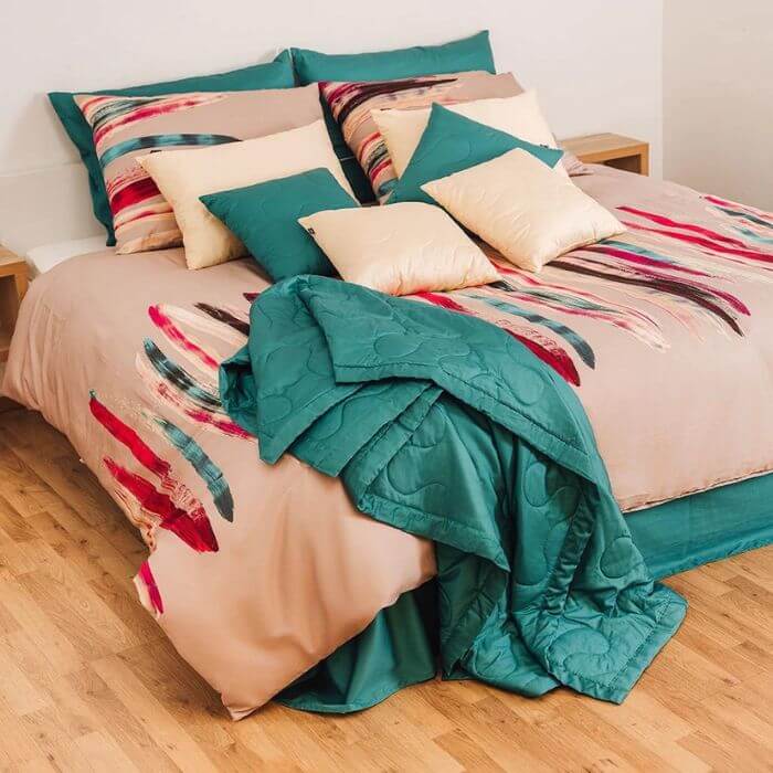 satenasta posteljnina art rjava - zakonska posteljnina