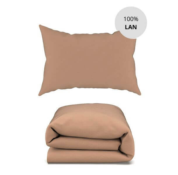 Lanena posteljnina - rjava (različne dimenzije)