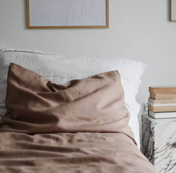 Lanena posteljnina - rjava (različne dimenzije) - slika 3