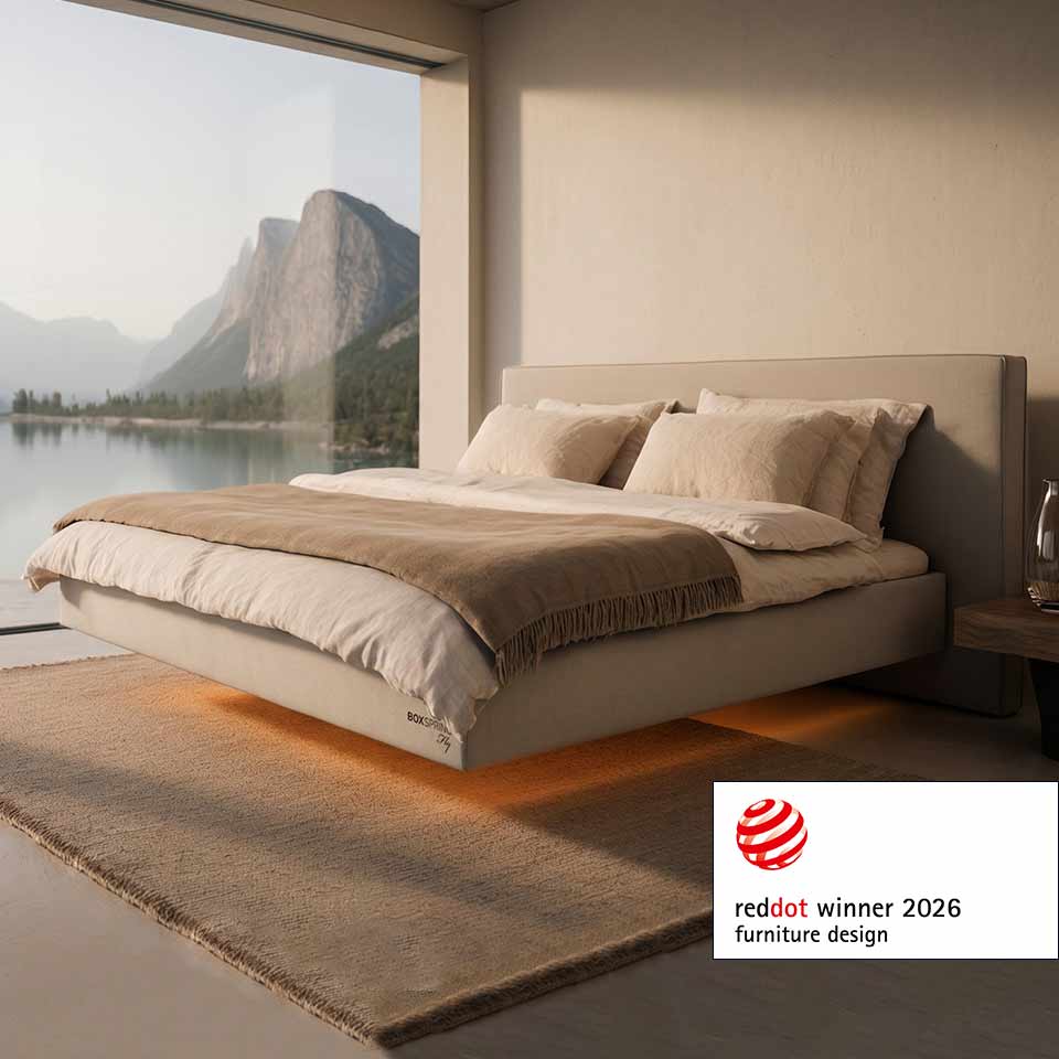 Lebdeča postelja BoxSpring Fly Red Dot lebdeča postelja BoxSpring Red Dot